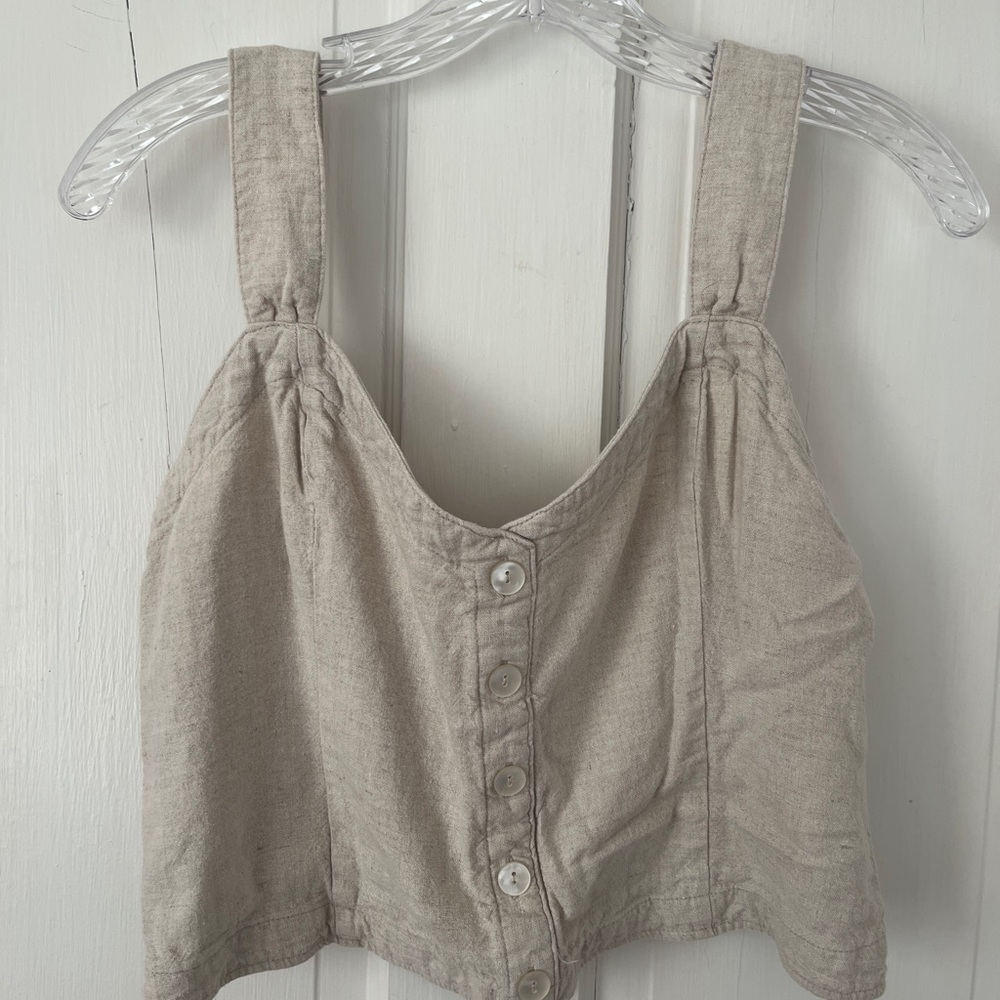 Abercrombie & Fitch Light Tan Button-Up Top